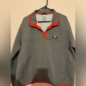 L.L. Bean Gray and Red Pullover